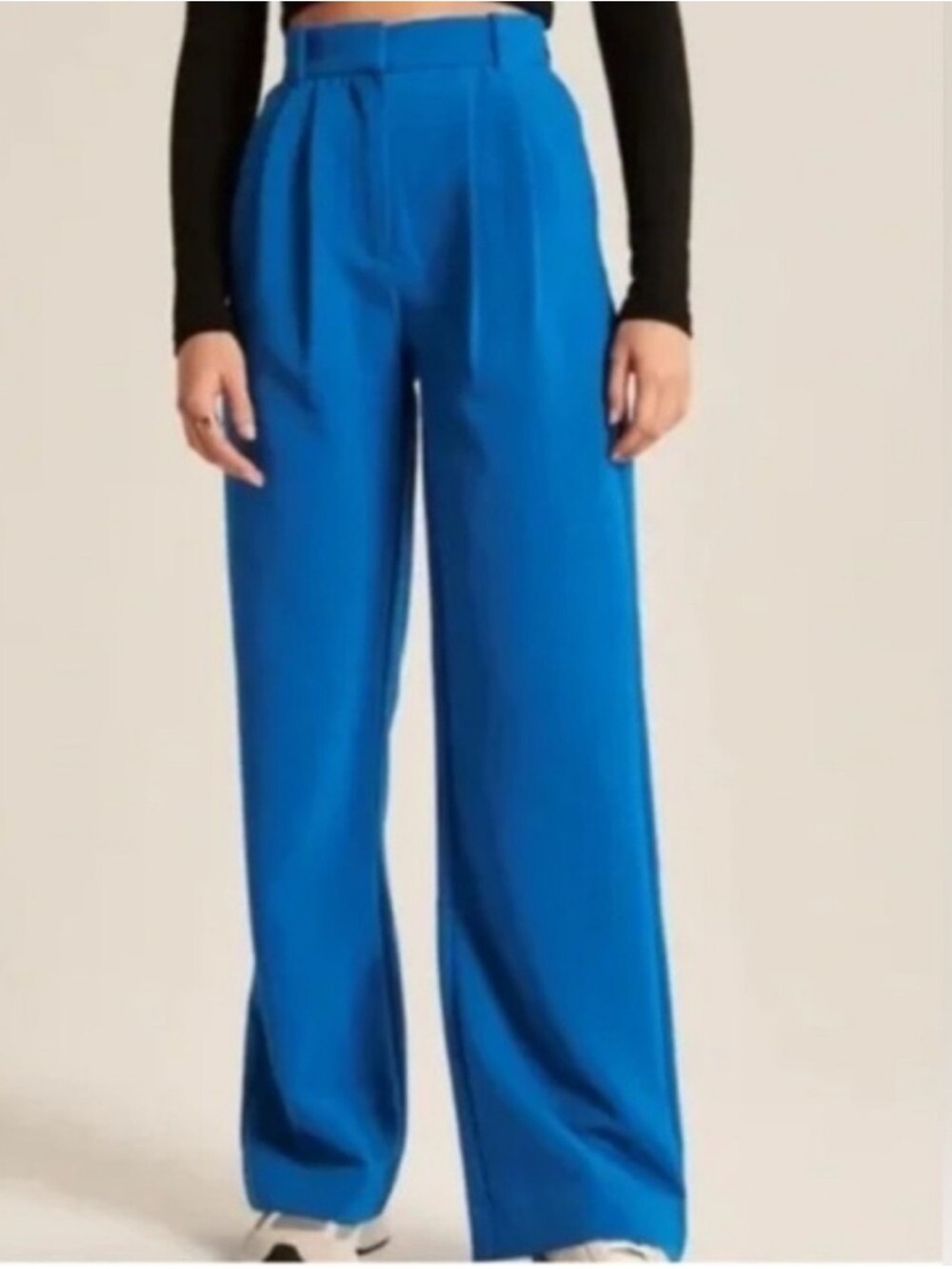 Abercrombie & Fitch Wide-Leg Trousers in Bright Blue